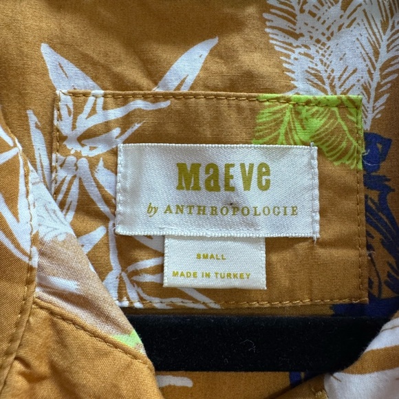 Anthropologie Maeve Toni Button Front Belted Tunic Dress Gold size Small - Picture 10 of 16